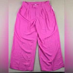A New Day Women’s High Waisted Pleated Dress Pants Pink Wide Leg NWT Size 16s